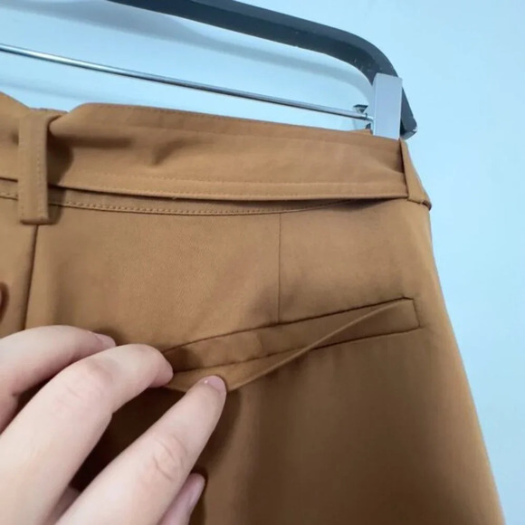 Seven for All Mankind High-Waist Pleated Semi Wide-Leg Trousers Brown Women's M - Picture 8 of 14